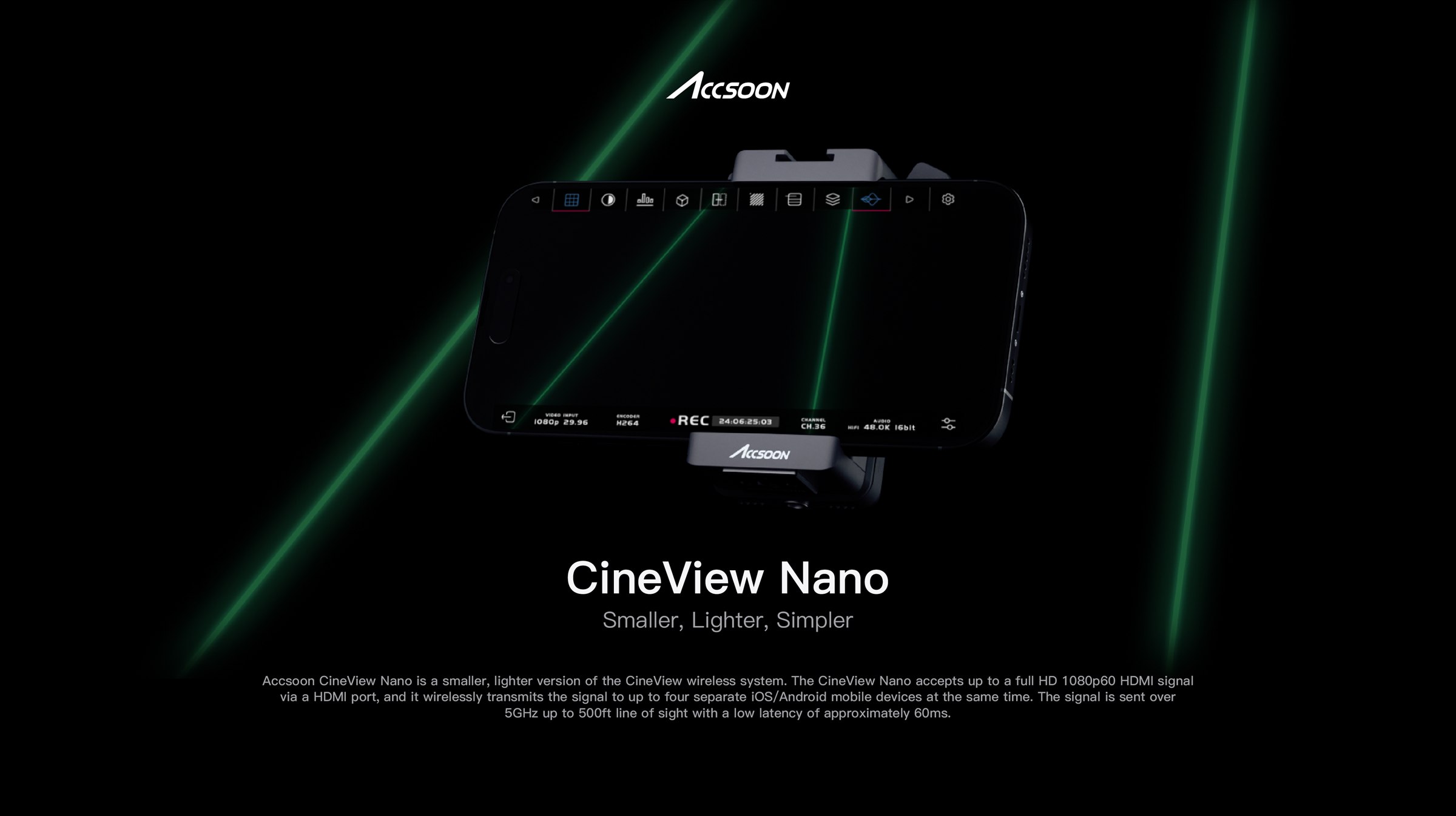 CineView Nano 产品定位与手机监看界面